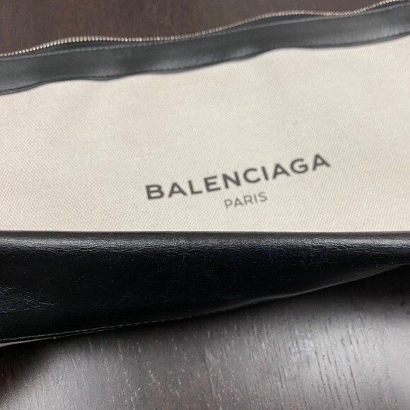 Balenciaga Canvas and Leather Zip Pouch Large in Black - Picture 10 of 15